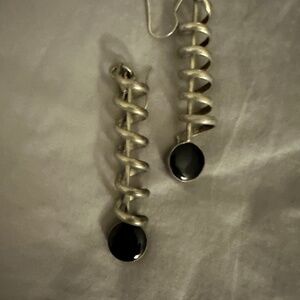 Unique Sterling Silver Israeli Earrings with Stone of Eilat